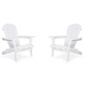 White Oversized Folding Adirondack Chair Set of 2 L2296