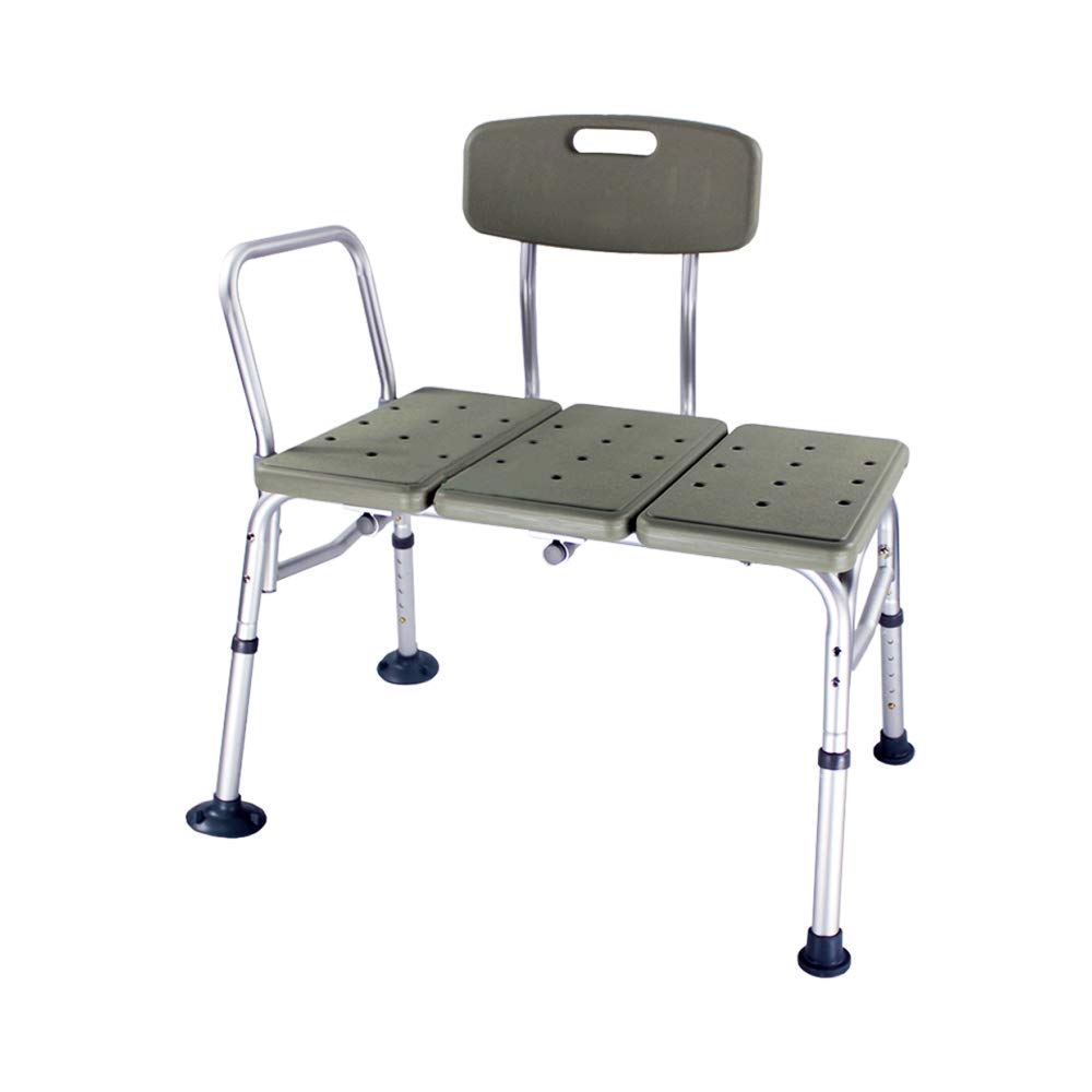 Adjustable Plastic Tub Transfer Bench with Back Non-Slip Seat D9949