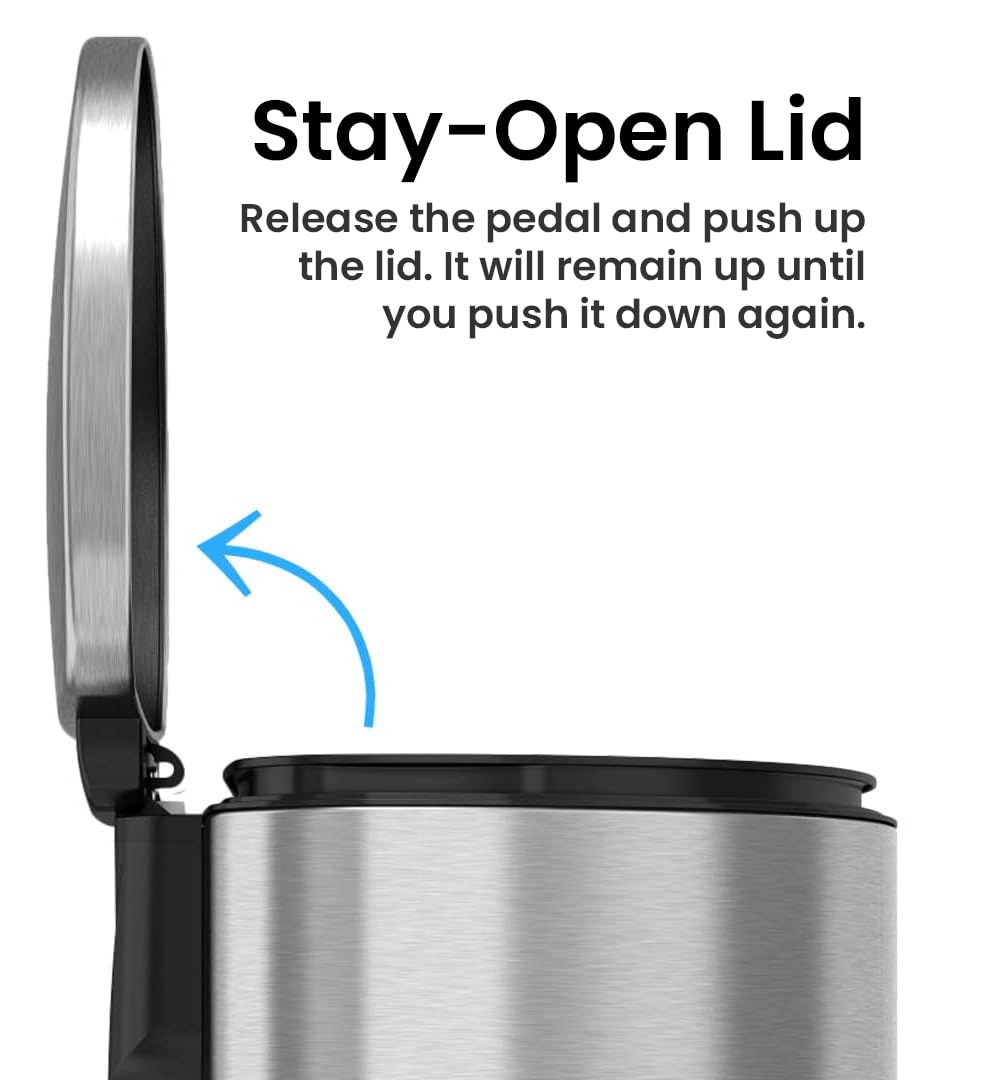 13.2 Gallon Stainless Steel Step Trash Can S241989