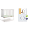 Folding Portable Mini Baby Crib with Mattress, White D622