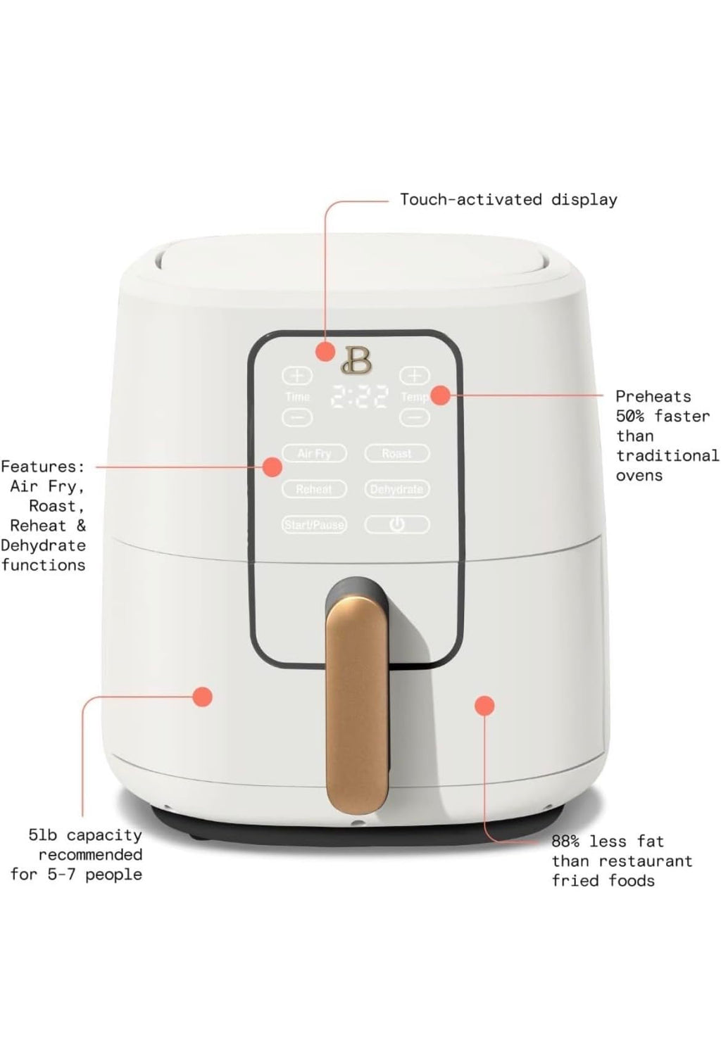 6 Quart Touchscreen Air Fryer T221812