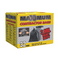 Heavy Duty 42-Gallon 3 Mil Black Garbage Bags 32 Counts C293215