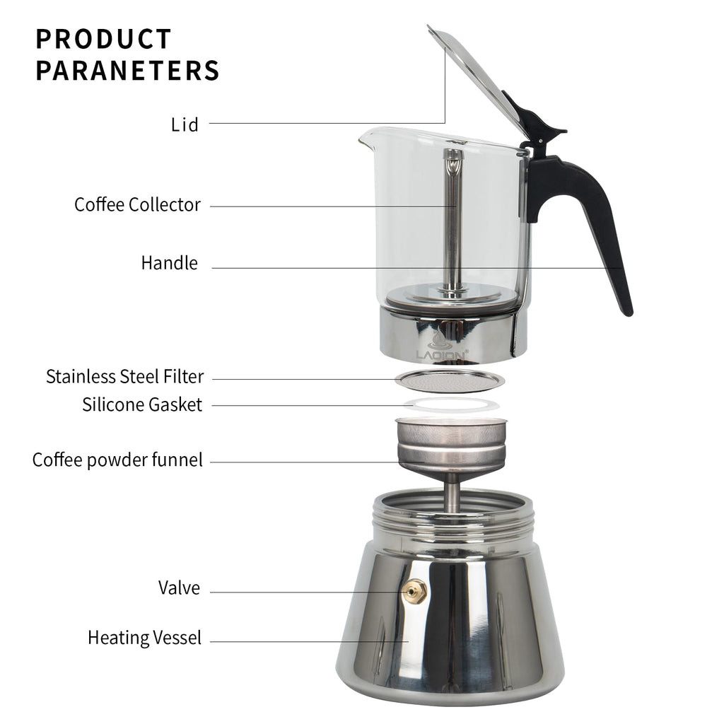 Stovetop Espresso Maker 6 Cup Moka Pot L14715