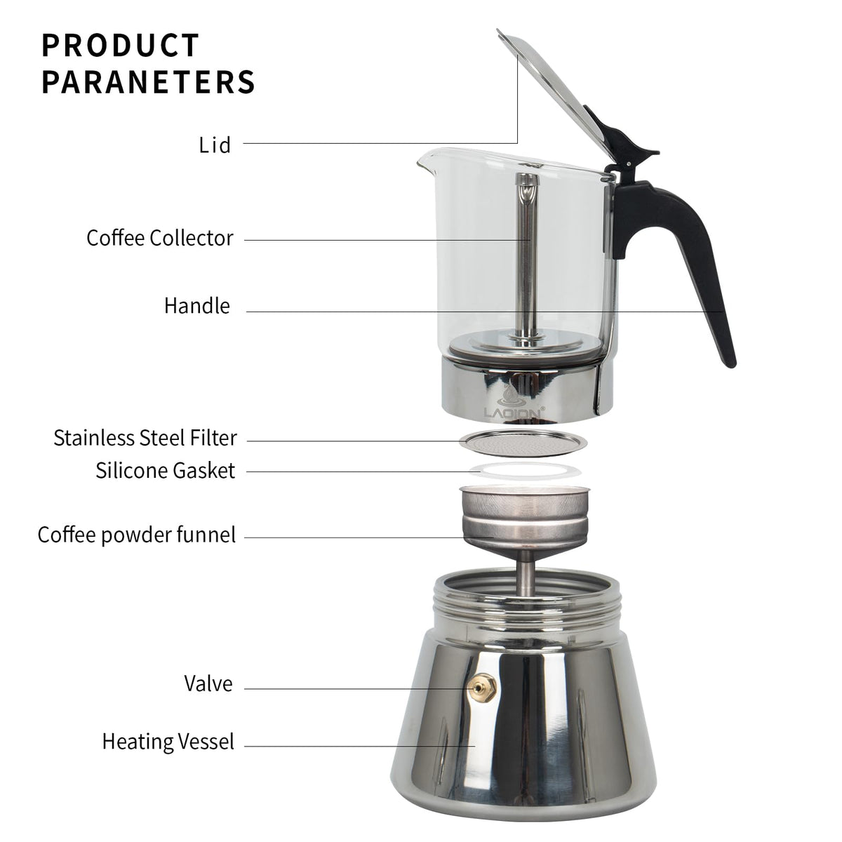Stovetop Espresso Maker 6 Cup Moka Pot L14715