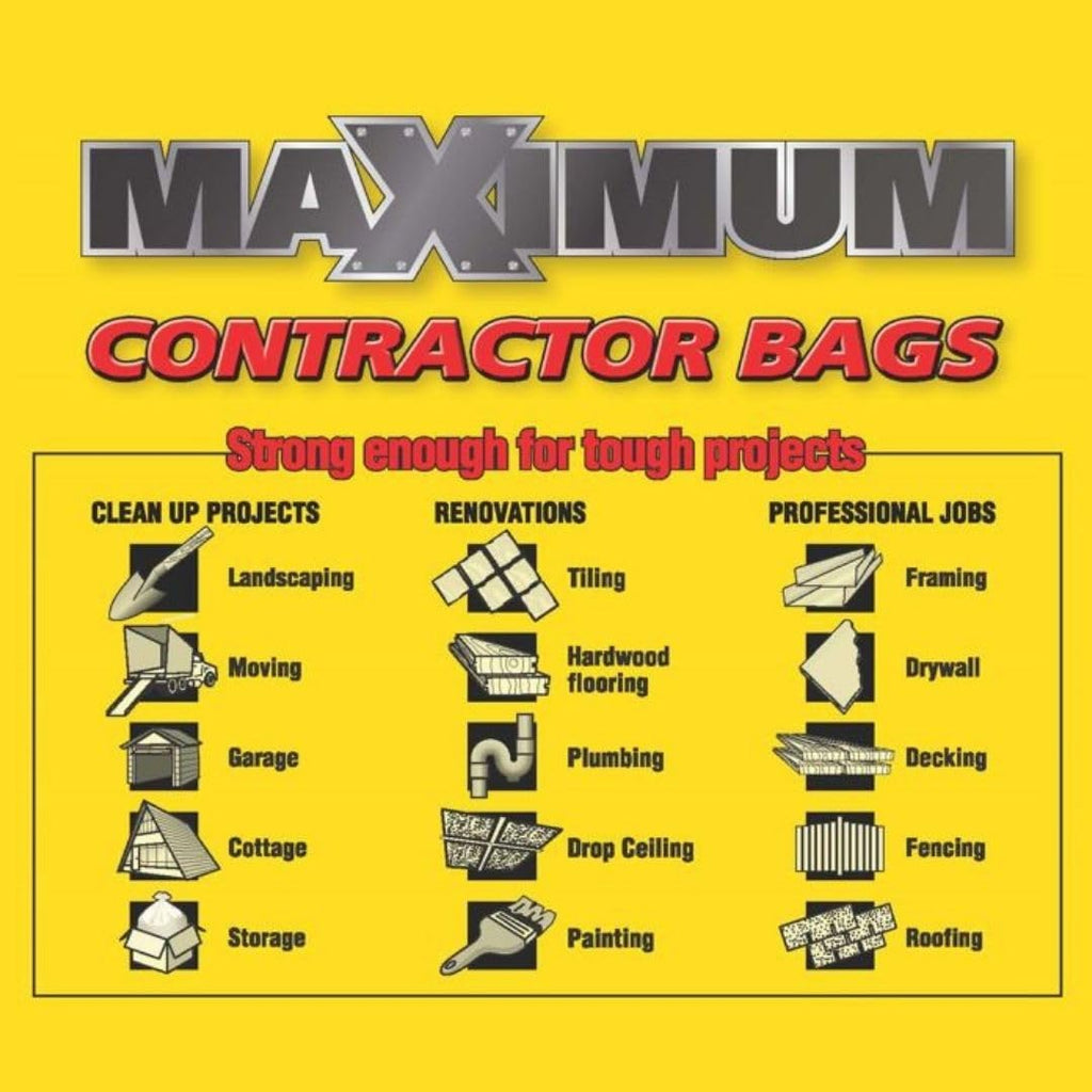 Heavy Duty 42-Gallon 3 Mil Black Garbage Bags 32 Counts C293215