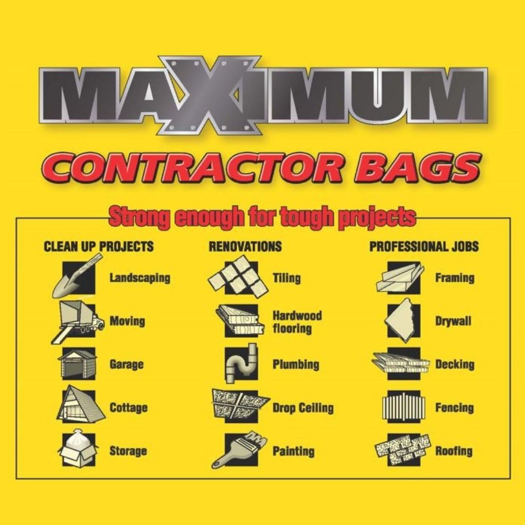 Heavy Duty 42-Gallon 3 Mil Black Garbage Bags 32 Counts C293215