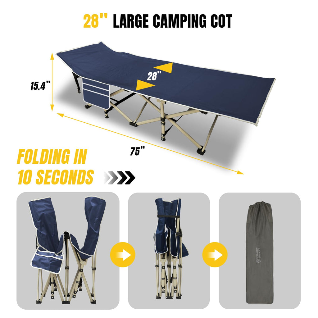 Folding Camping Cot with Removable Mattress and Carry Bag A99997