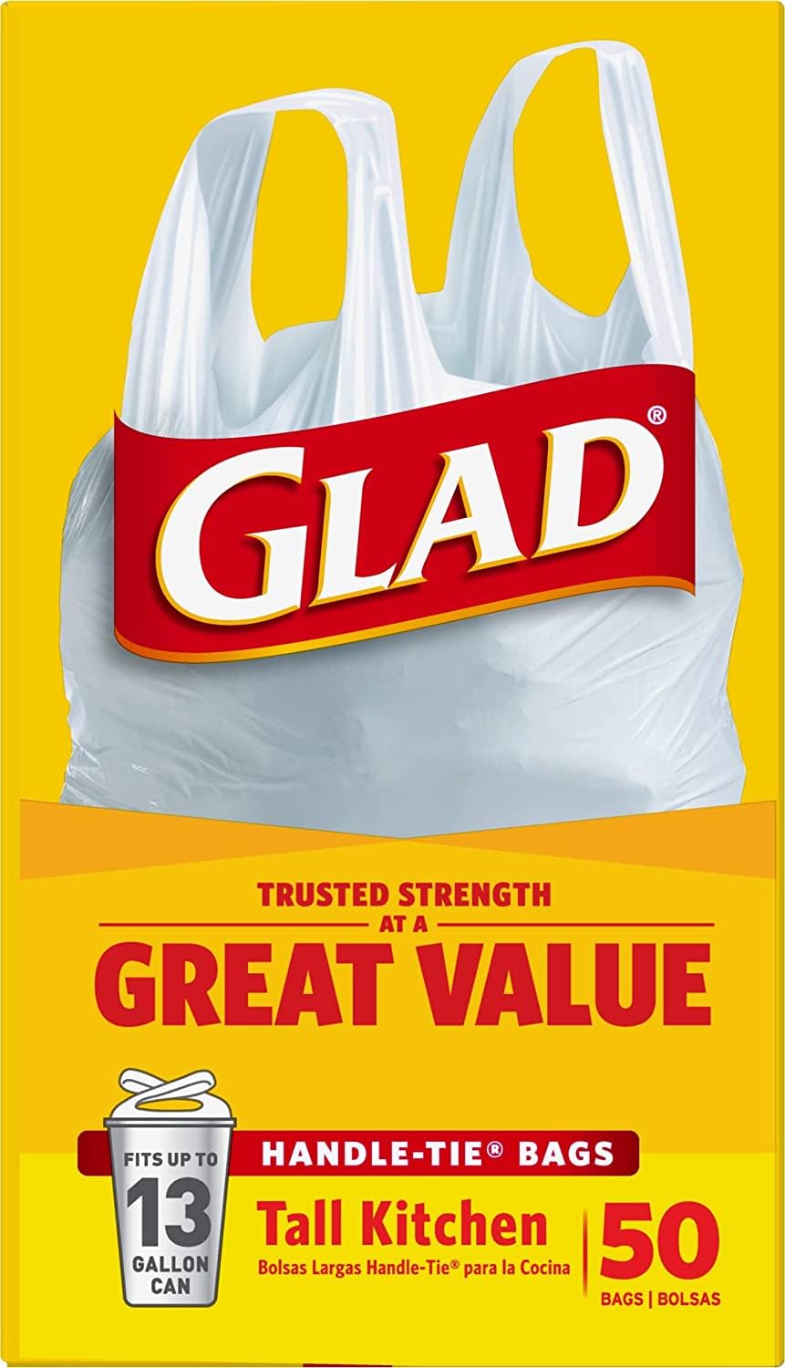 13 Gal. Tall Kitchen Handle-Tie Bags 50 ct Pack of 4 F4361