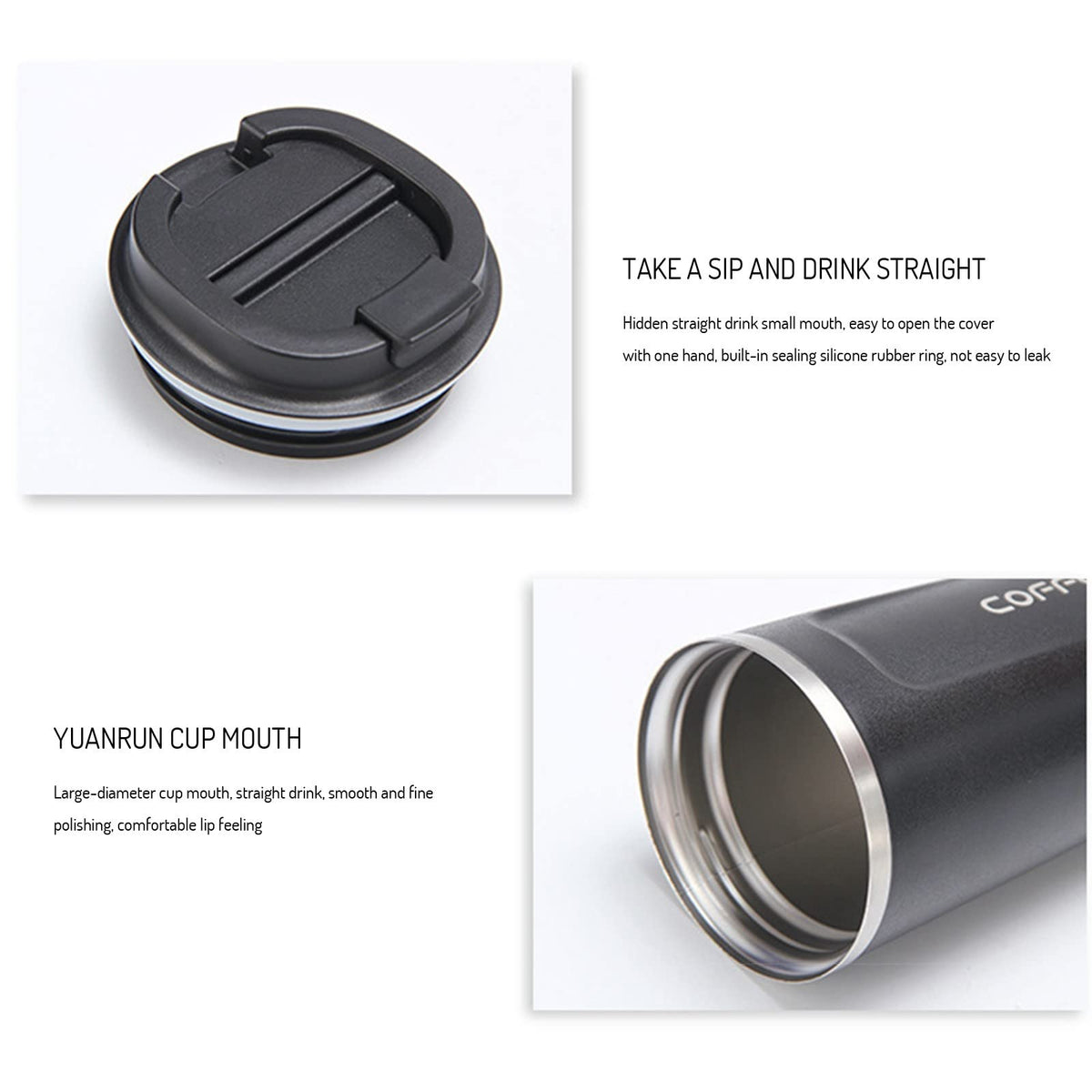 17 oz Stainless Steel Vacuum Coffee Mug with Lid C8049