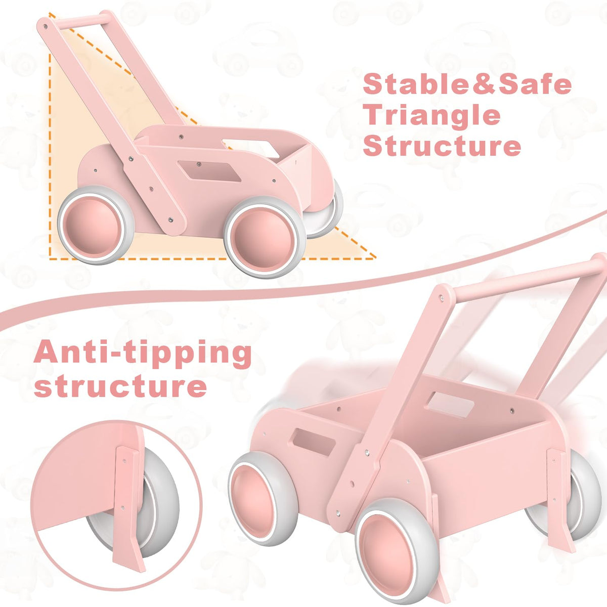 Wooden Baby Push Walker S5622