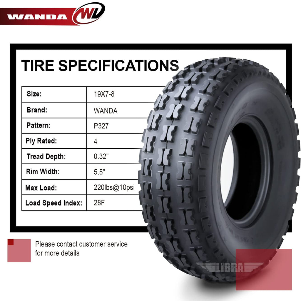 Set of 4 Sport ATV Tires 19x7-8 X4701