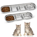 2pcs Stainless Steel Compartment Pet Food Bowls E62803