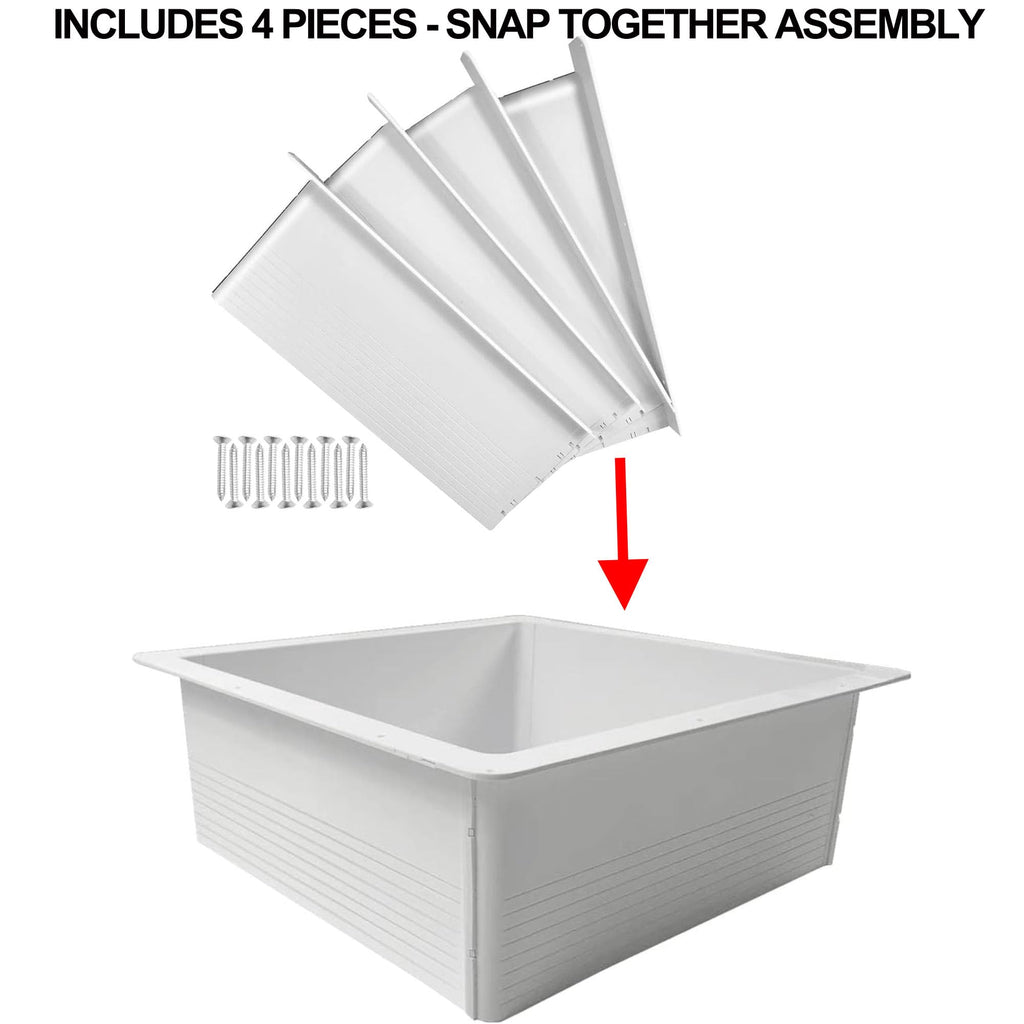 RV Roof Vent Trim Ring White 4-Piece X196