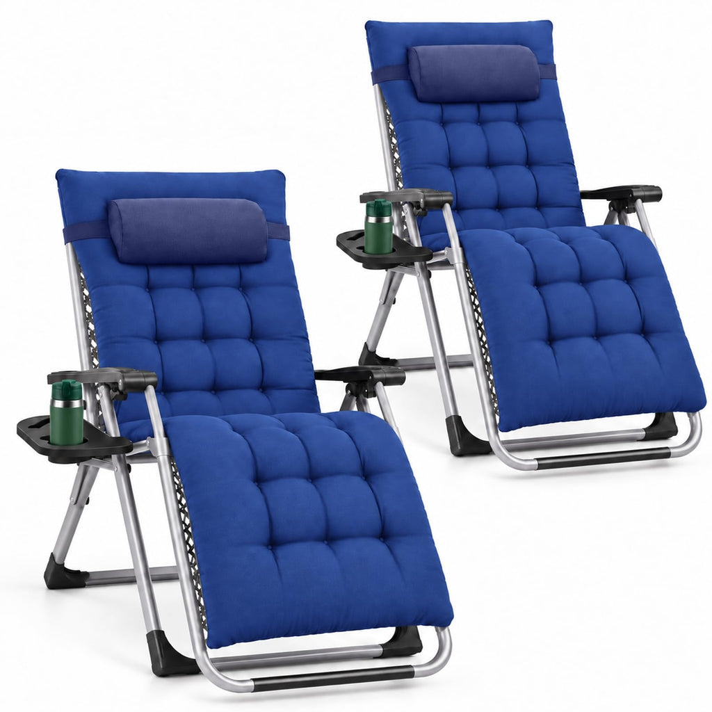 Zero Gravity Chairs Set of 2 with Cup Holder F582