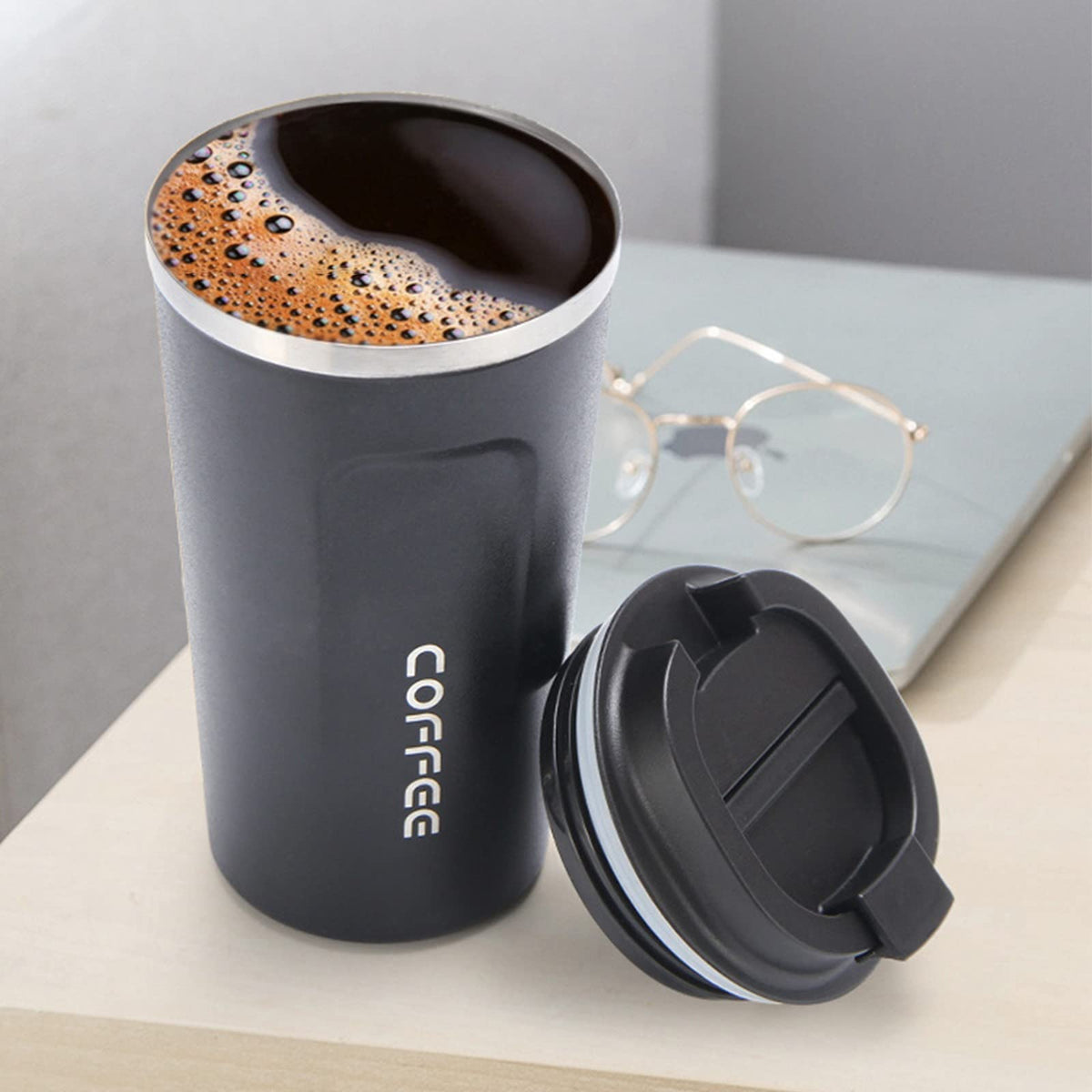17 oz Stainless Steel Vacuum Coffee Mug with Lid C8049