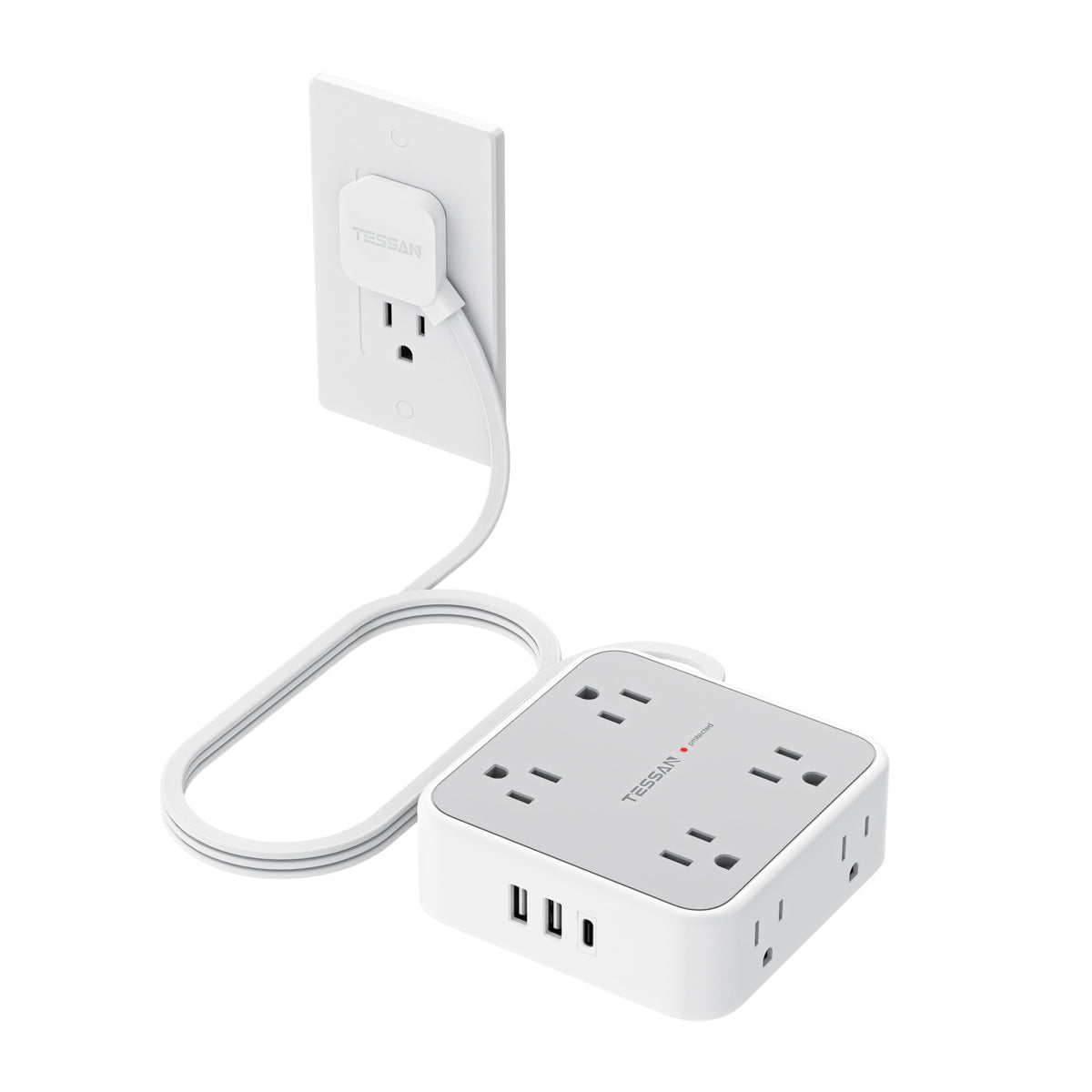 Grey 5 Ft Surge Protector Power Strip H77164