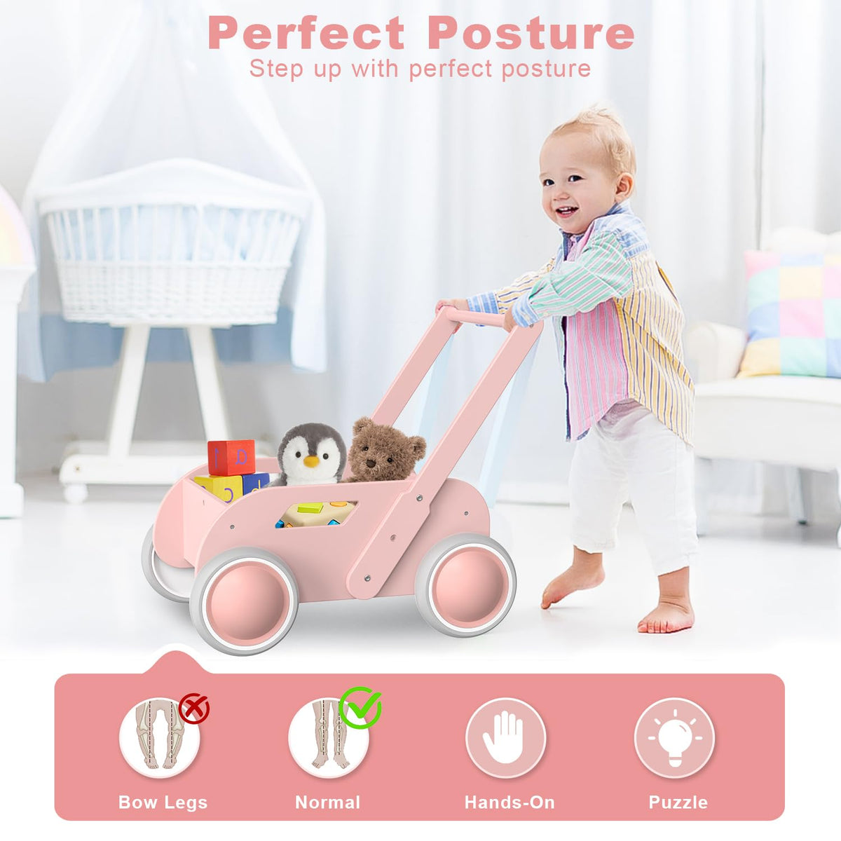 Wooden Baby Push Walker S5622