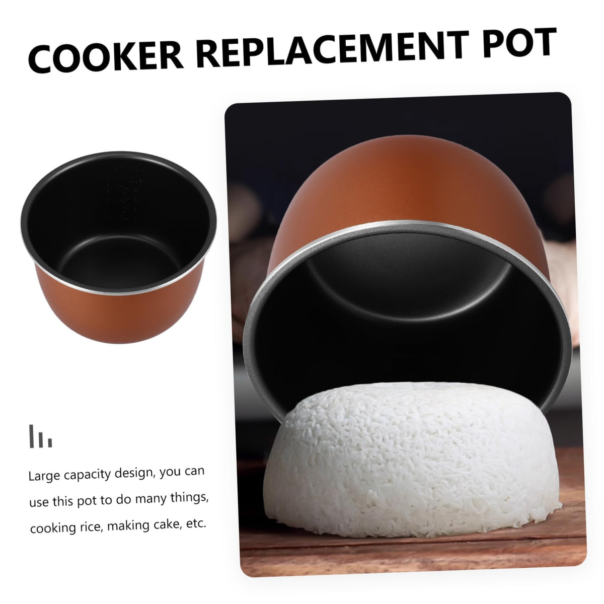 Aluminum Alloy Non Stick Electric Pressure Cooker Inner Pot E7461