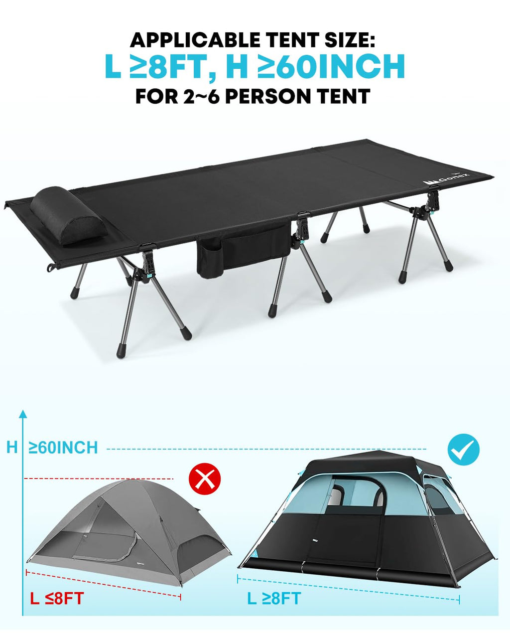 31" Adjustable Height Camping Cot S748262