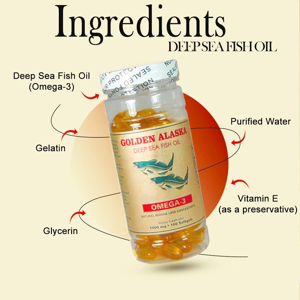 Omega 3 Fish Oil 1000mg 100 Softgels Y84912