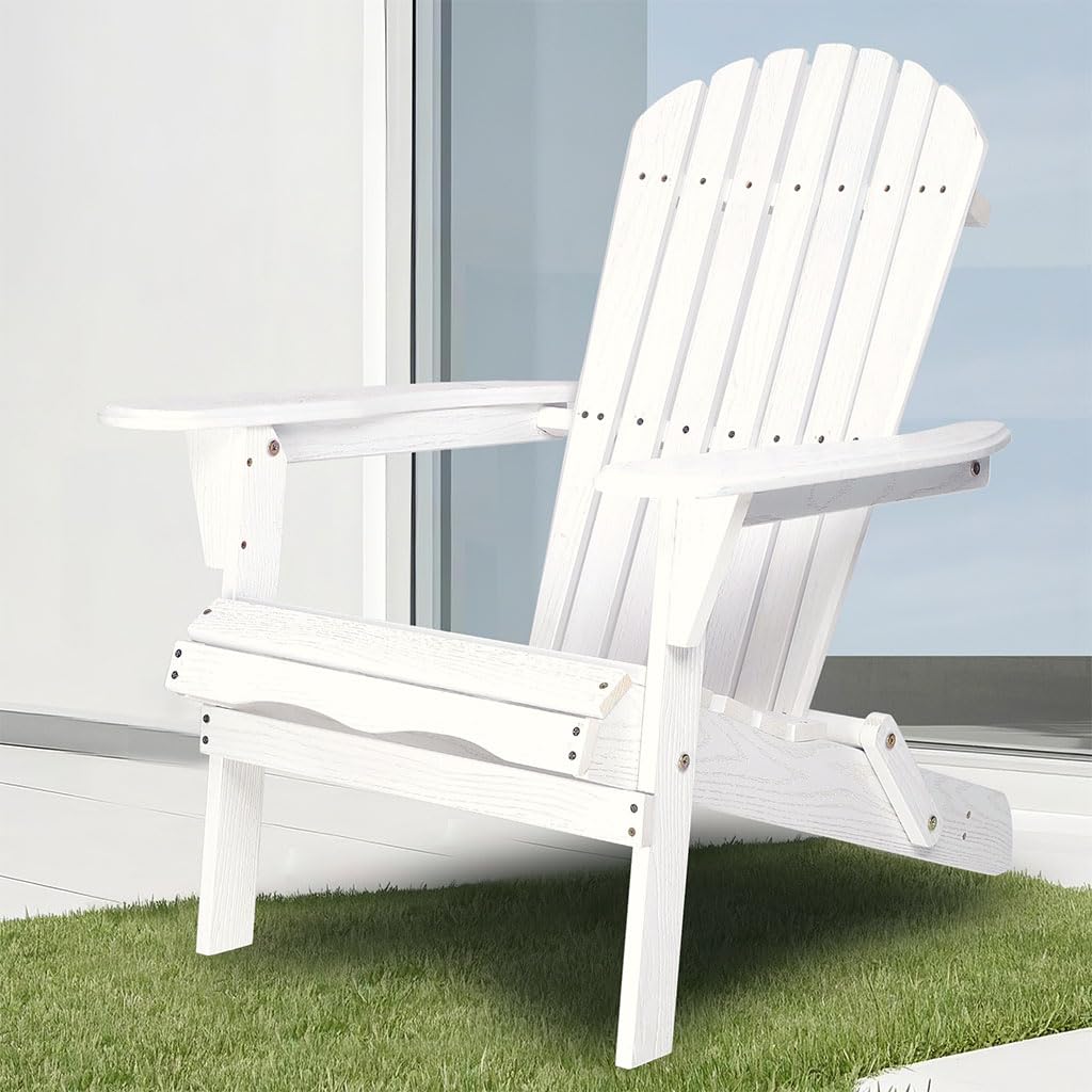 White Oversized Folding Adirondack Chair Set of 2 L2296
