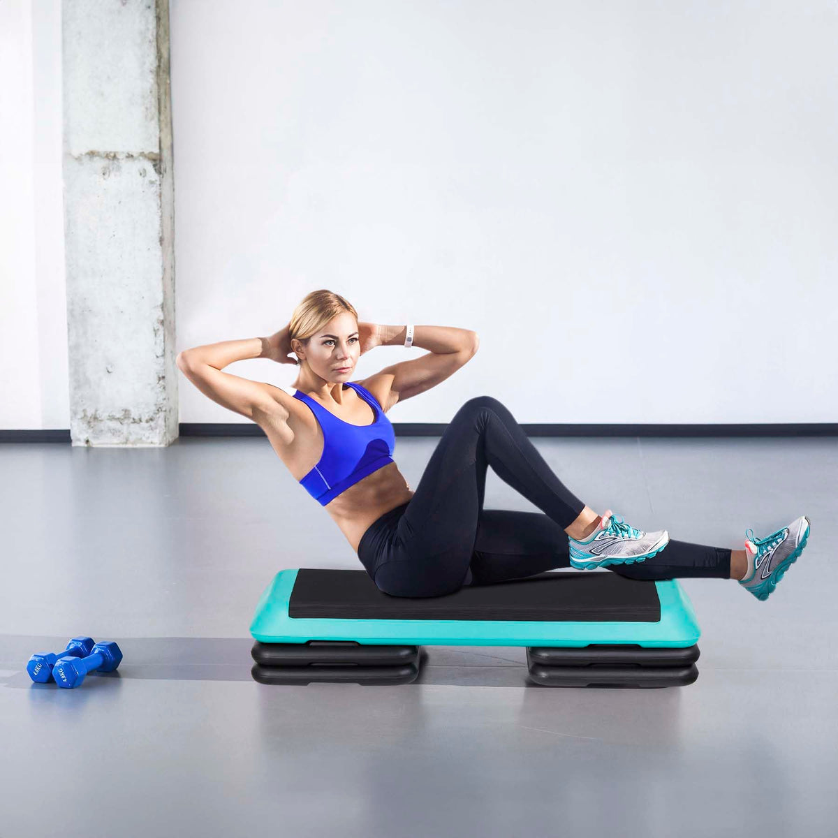 43" Adjustable Aerobic Stepper Bench with Risers W692624