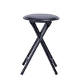 18-Inch Folding Stool with Padded Seat, Black (1 Pack) L161