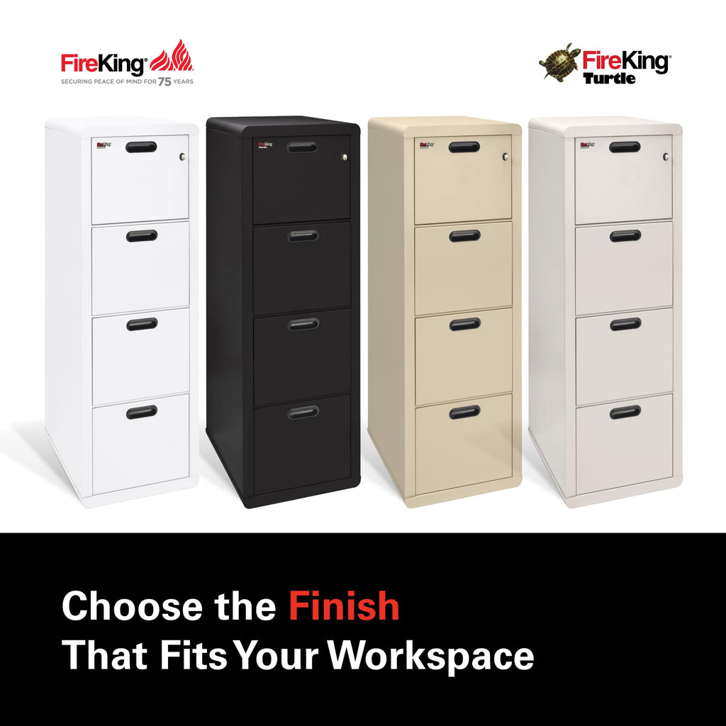 Black 4 Drawer Fire Rated File Cabinet S8093