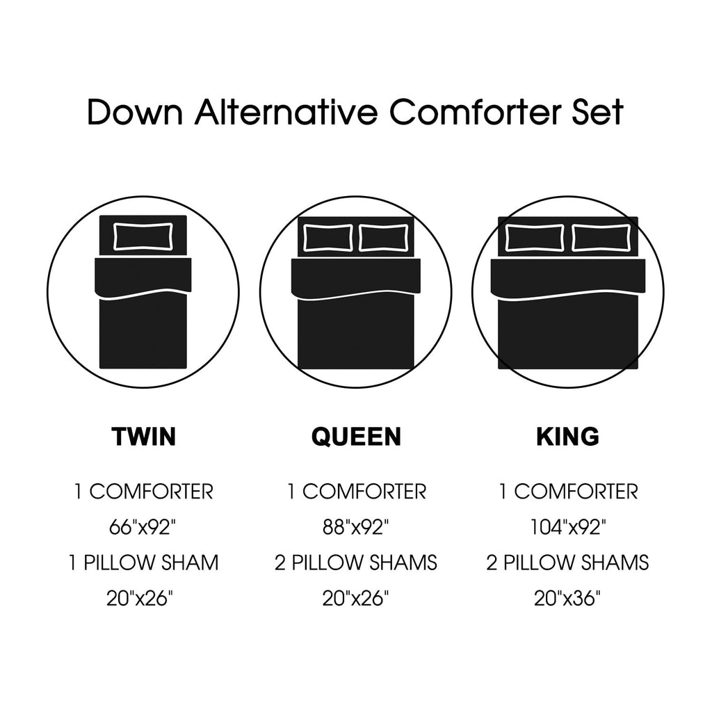 Forest Green King Size Reversible Down Alternative Comforter Set W613