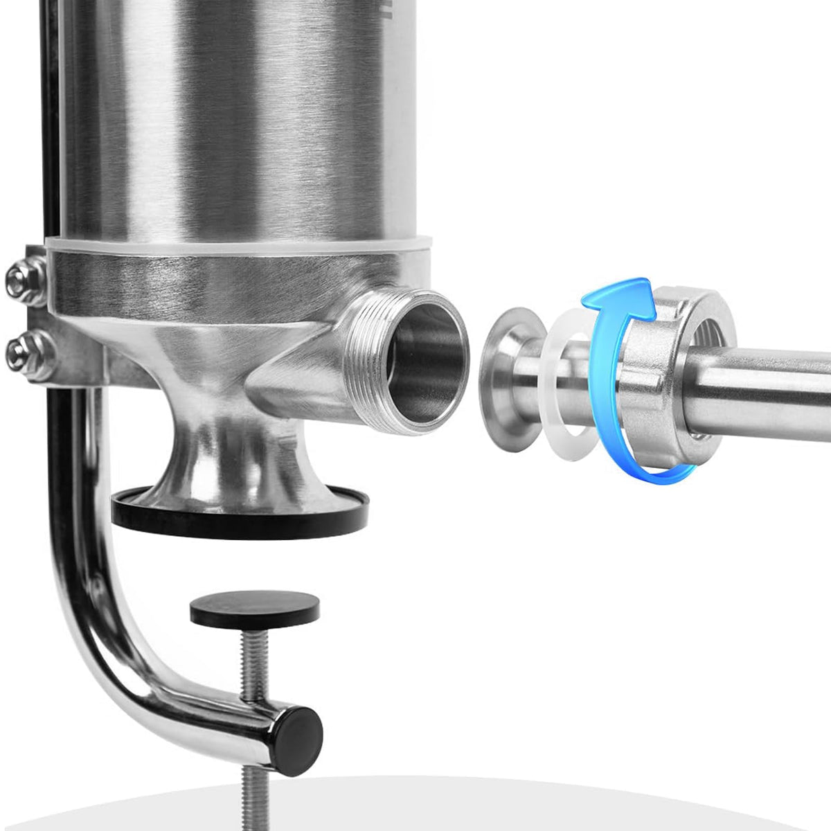 2.5 LBS Stainless Steel Sausage Stuffer with 4 Funnels K354435