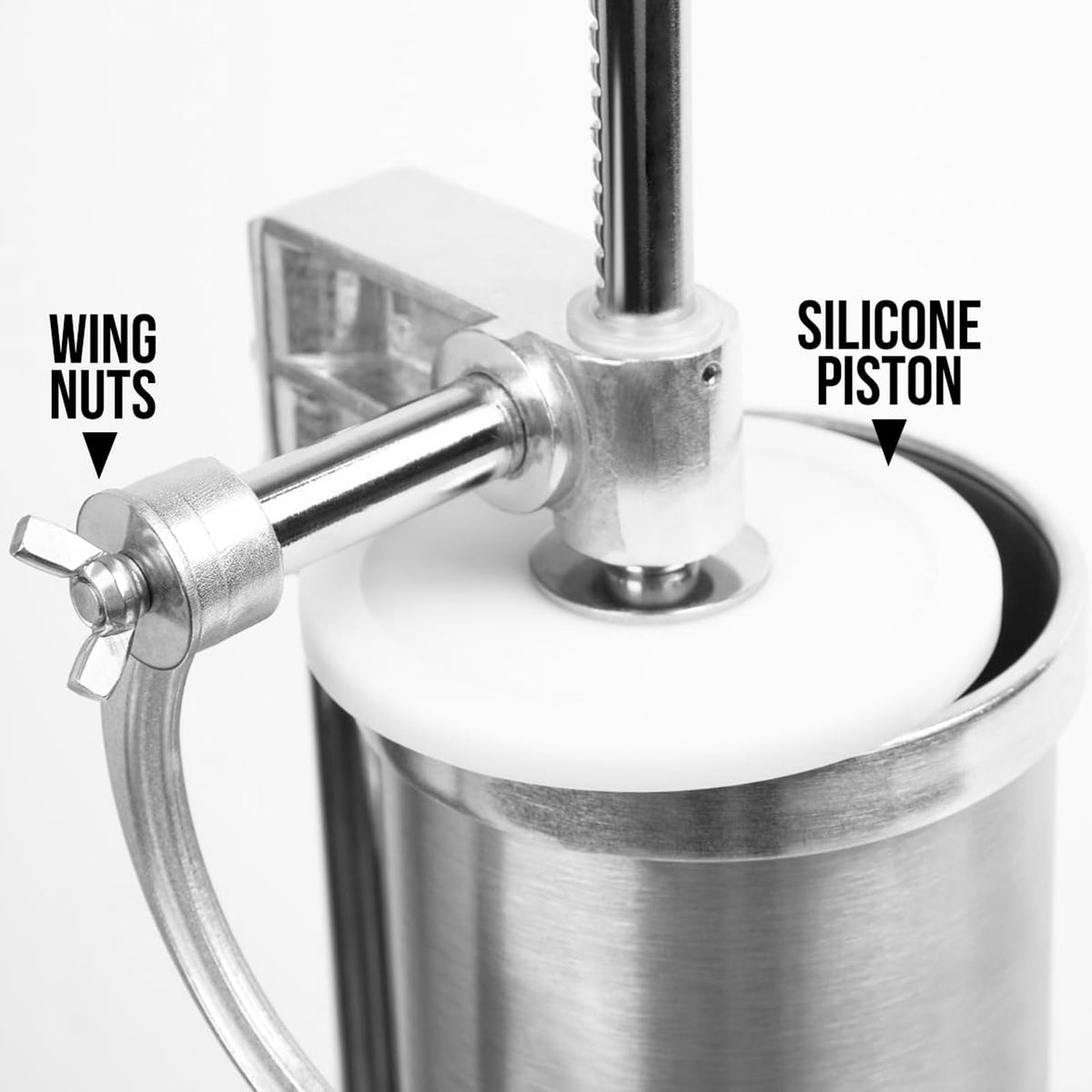 2.5 LBS Stainless Steel Sausage Stuffer with 4 Funnels K354435