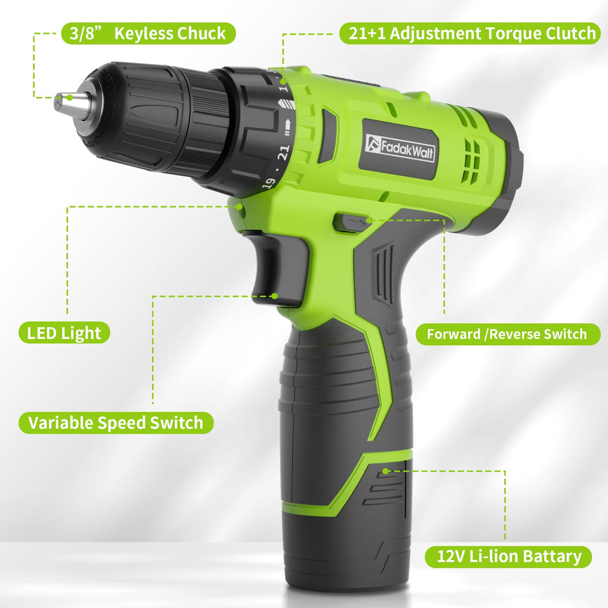 Cordless Drill Set 12V with Battery and Charger Q92097