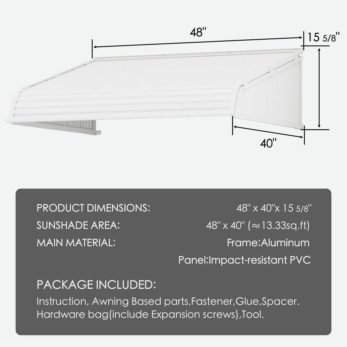 Window Awning with 2 Side Wings S68214