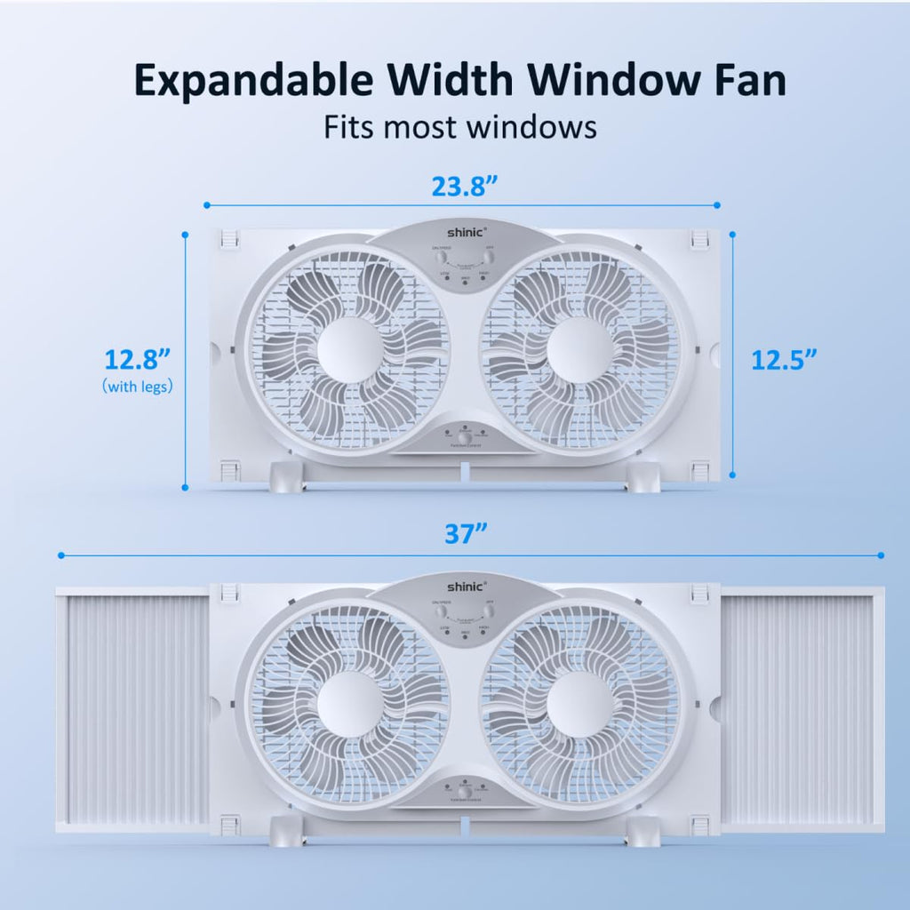 Twin Window Fan with Remote Control, Reversible, 9 inch, 3 Speed Z269451