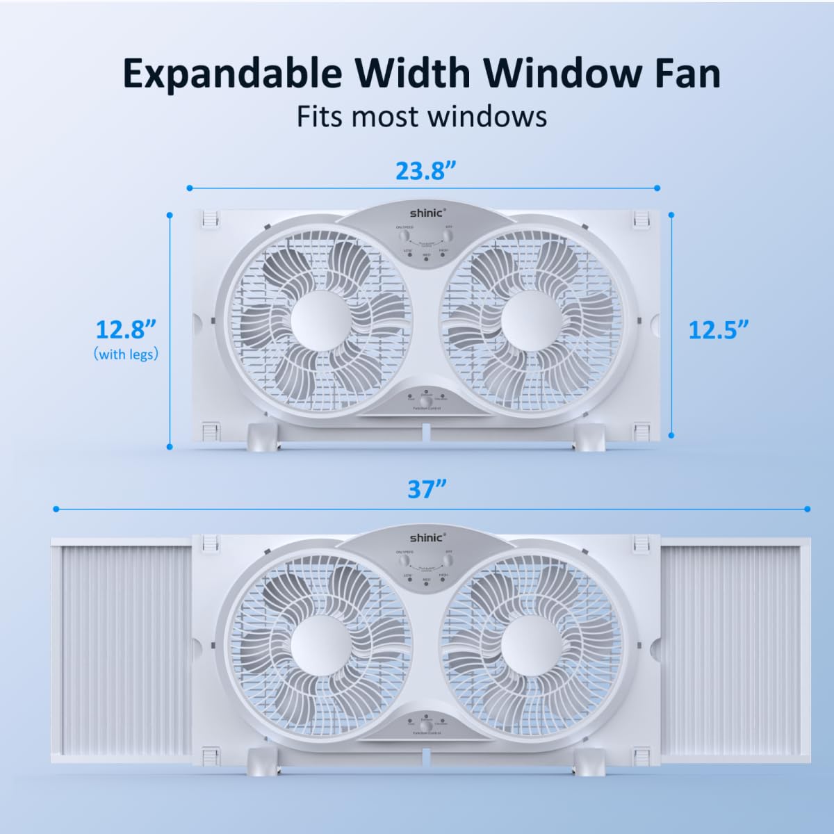 Twin Window Fan with Remote Control, Reversible, 9 inch, 3 Speed Z269451