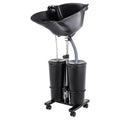 Portable Shampoo Bowl with Dual Buckets and Drain Hoses F180