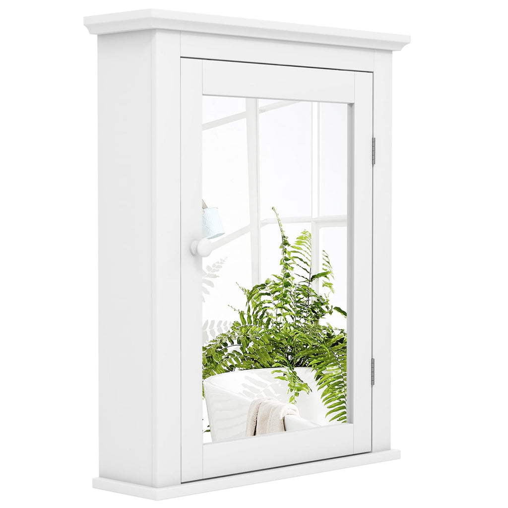 White Wall Mounted Medicine Cabinet with Mirror O59334
