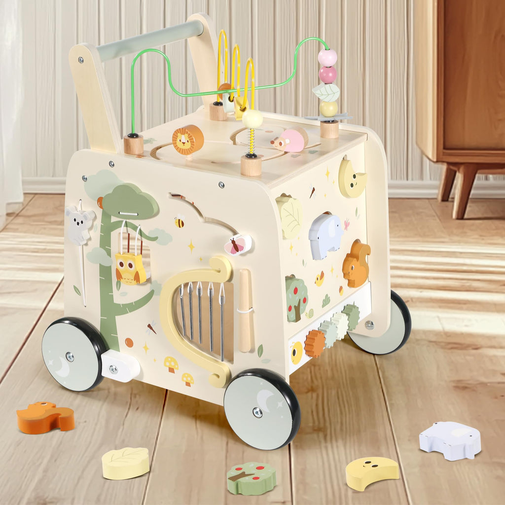 Wooden Activity Cube Push Walker N479061