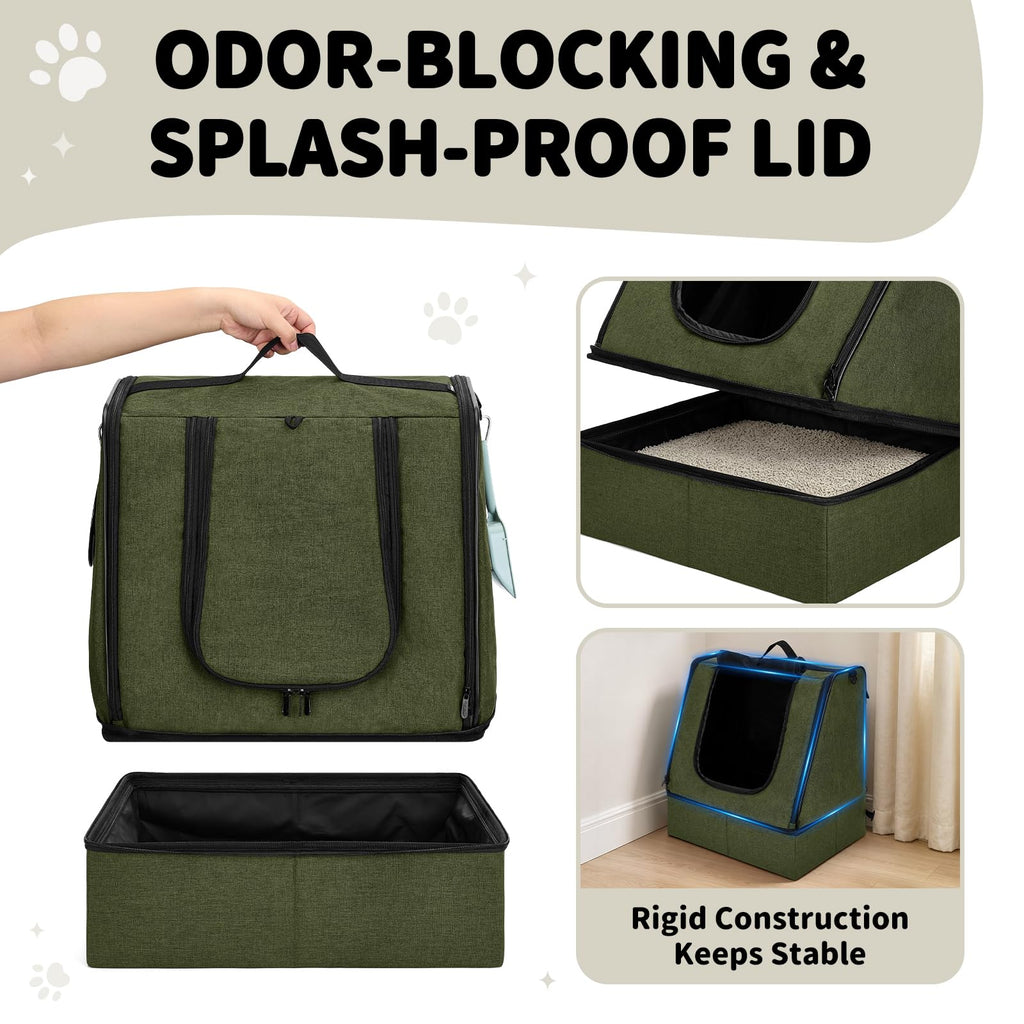 Portable Cat Litter Box with Waterproof Bag and Lid O6136