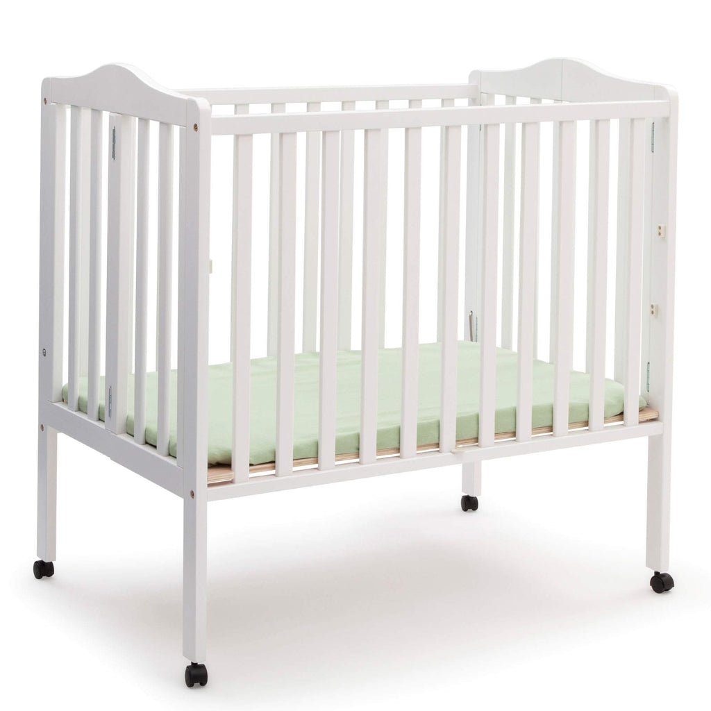 Folding Portable Mini Baby Crib with Mattress, White D622