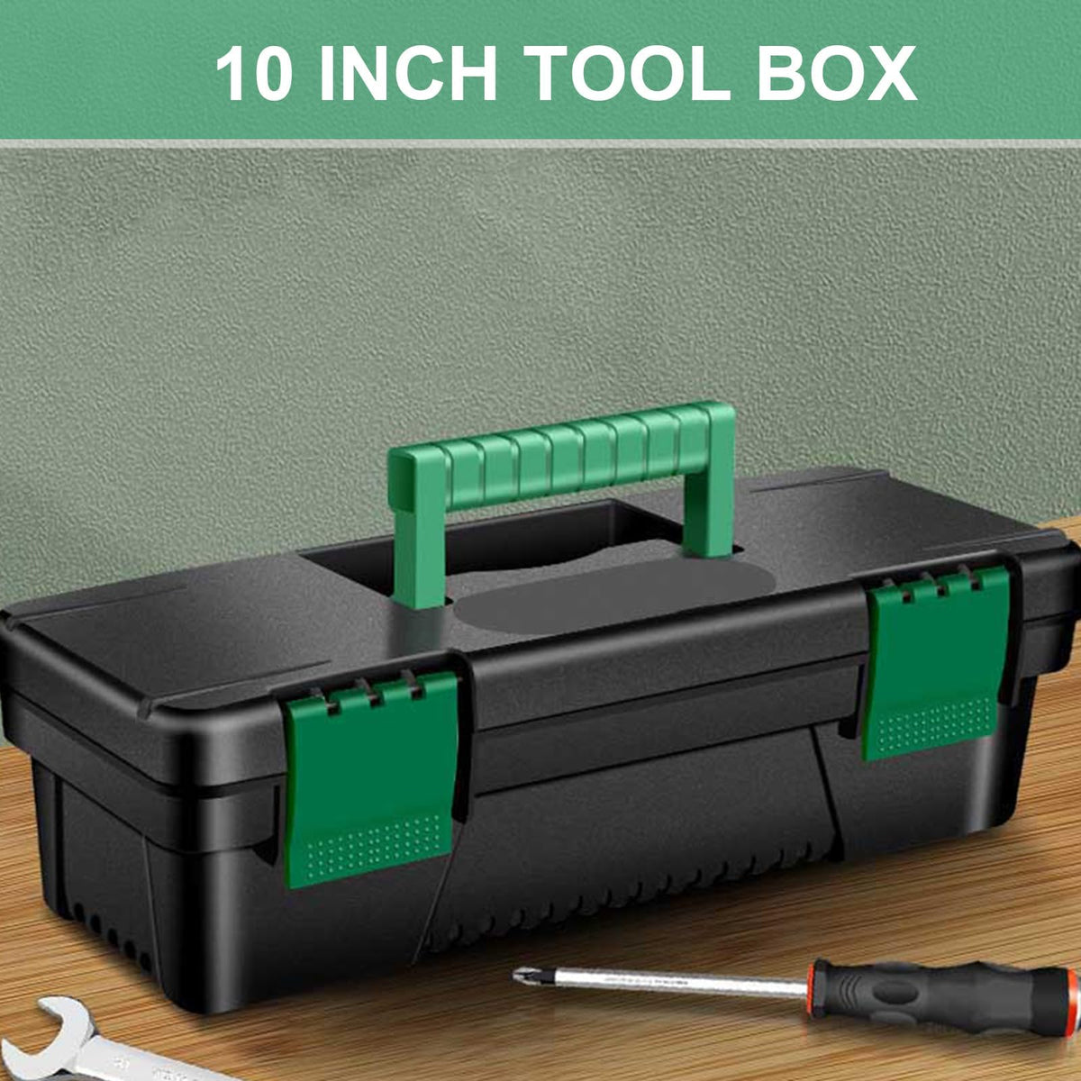 10-inch Plastic Tool Box with Handle and Removable Tray Z567901