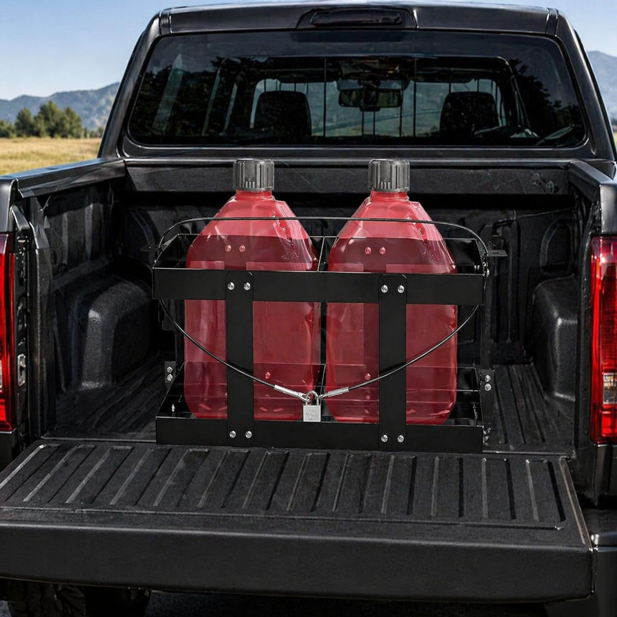 Heavy-Duty Fuel Jug Holder for Two 5 Gallon Gas Cans A203