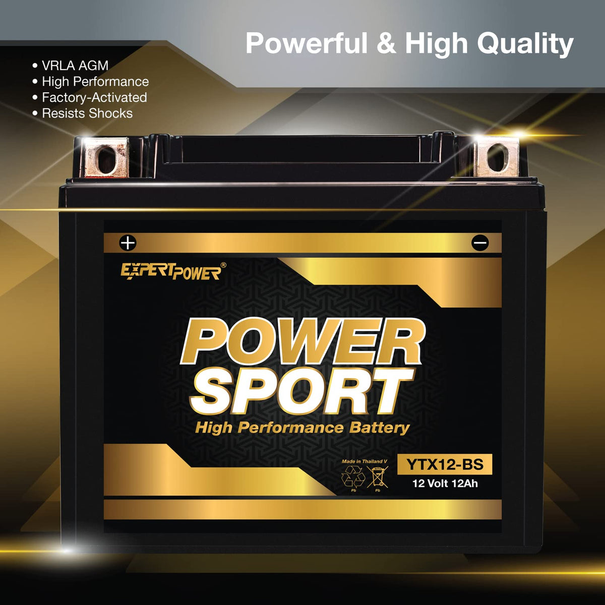12V 12Ah 195 CCA Sealed AGM Motorcycle Battery S153