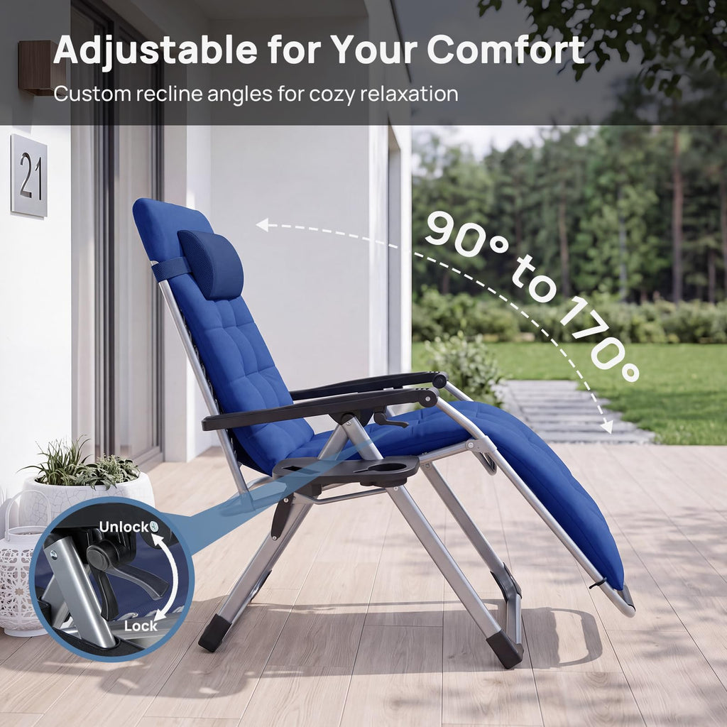 Zero Gravity Chairs Set of 2 with Cup Holder F582