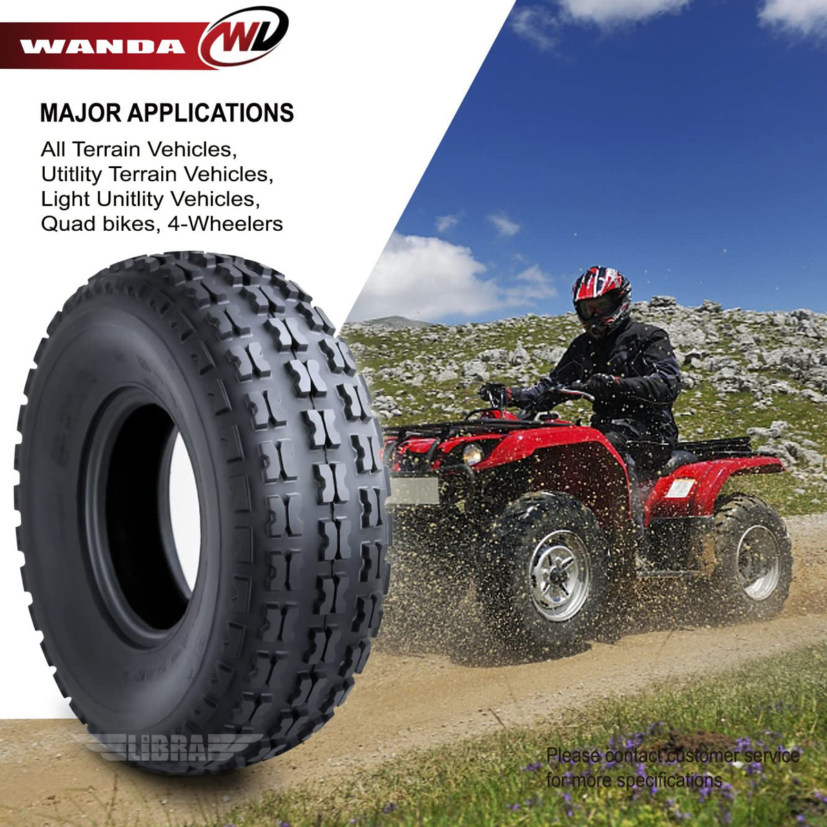 Set of 4 Sport ATV Tires 19x7-8 X4701