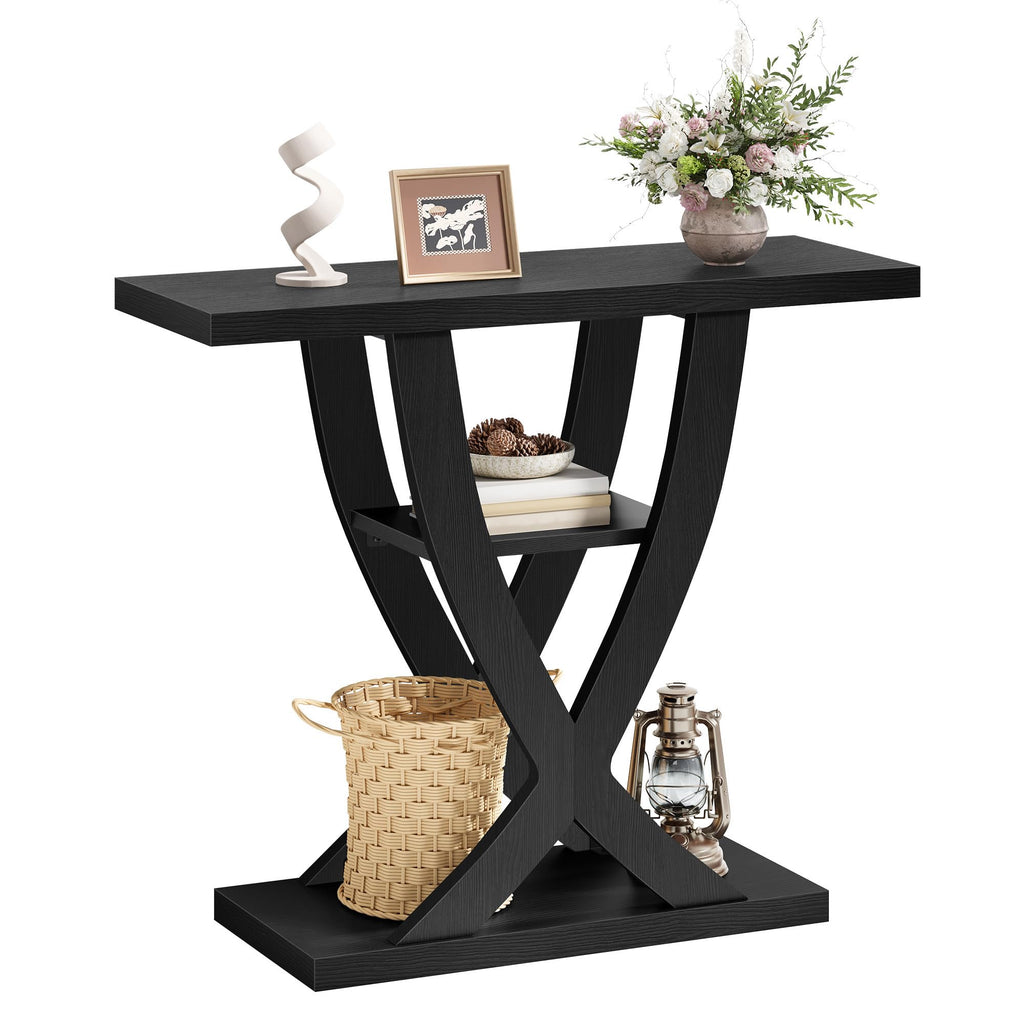 31.5" 3 Tier Black Console Table S52425