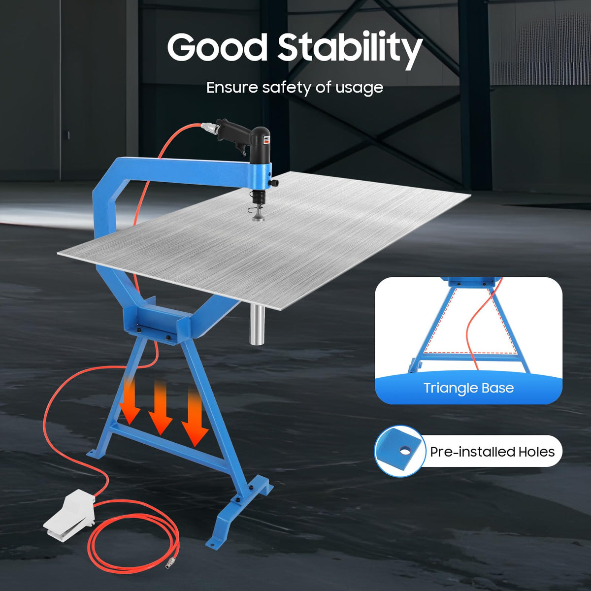 Pneumatic Planishing Hammer Sheet Metal Shaping Machine with Cast-Iron Stand D71768