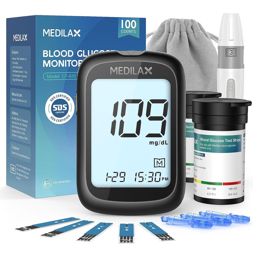 Blood Glucose Monitor Kit with 100 Strips W4343