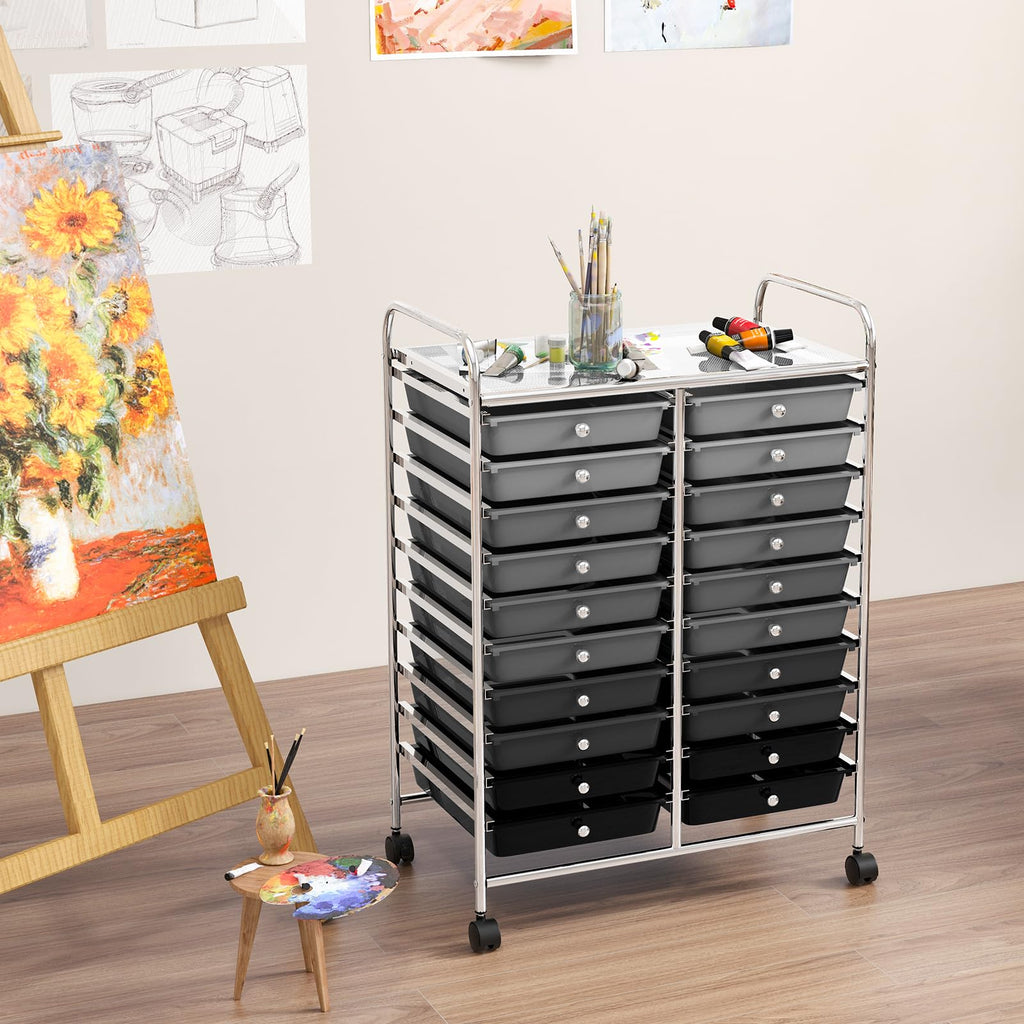 20 Drawer Multicolor Rolling Storage Cart I8175