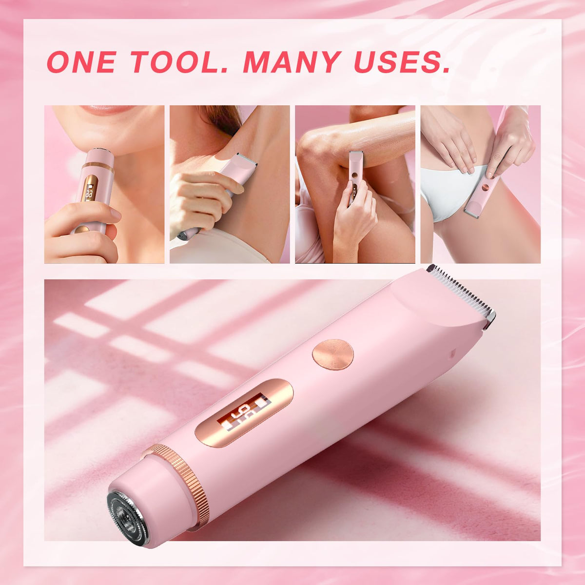 Dual-Head Electric Body Hair Trimmer IP67 Waterproof USB-C Rechargeable P6195